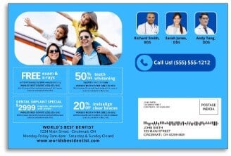 Postcard with Invisalign promotions