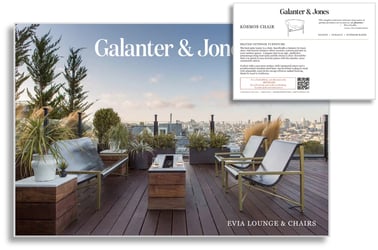 postcard featuring outdoor furniture line